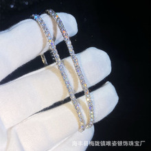 莫桑石s925银欧美跨境满钻弹力手镯男莫桑石简约满天星手链女批发