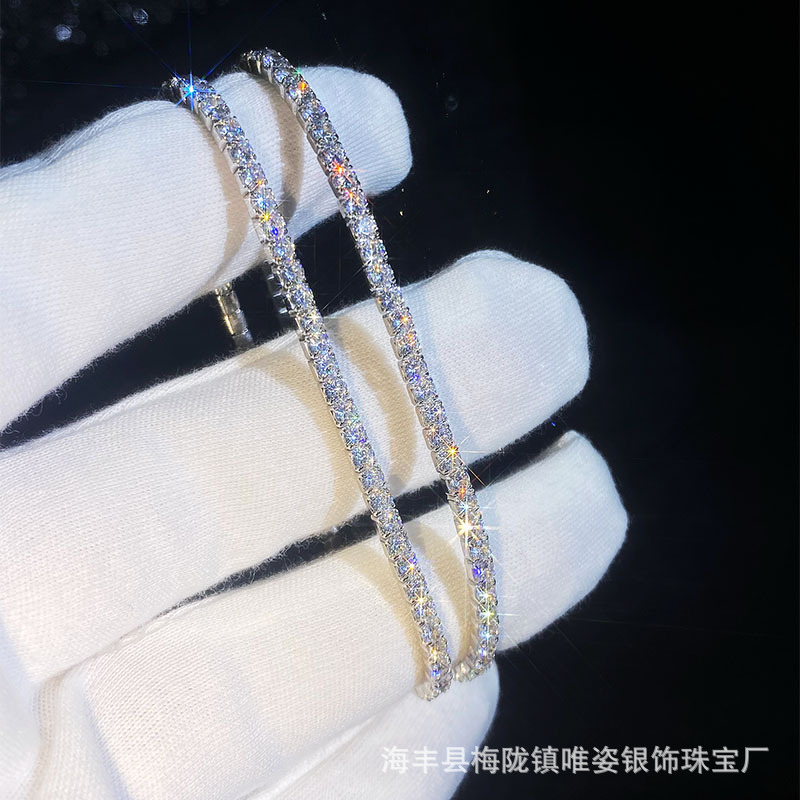 Moissanite s925 silver Europe and the United States cross-border full diamond elastic bracelet men Moissanite simple star bracelet women wholesale Moissanite s925 silver Europe and the United States cross-border full diamond elastic bracelet men Moissanite simple star bracelet women wholesale