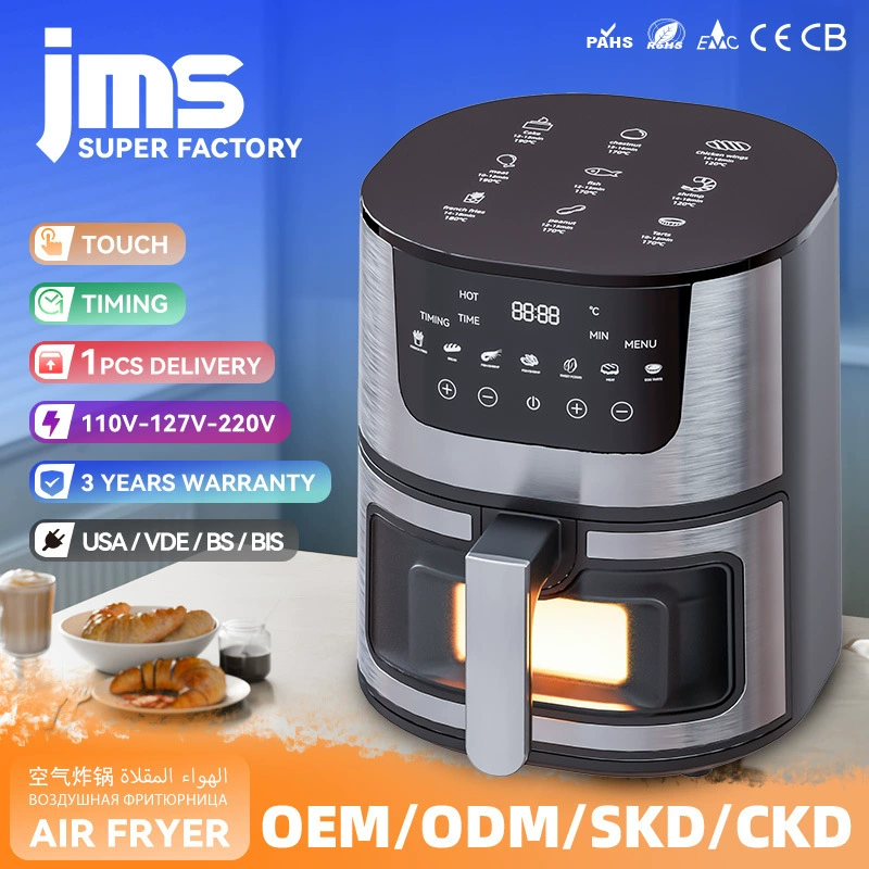 Аэрофритюрница 7 л с сенсорным управлением, из нержавеющей стали, умная, с визуальным контролем, для экспорта, от производителя для трансграничной торговли