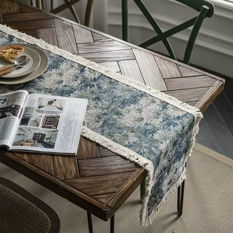 ✅ Ретро американский флаг в стиле кантри, богемная скатерть из хлопчатобумажной нити, ТВ-шкаф, журнальный столик, длинная скатерть, скандинавский стиль