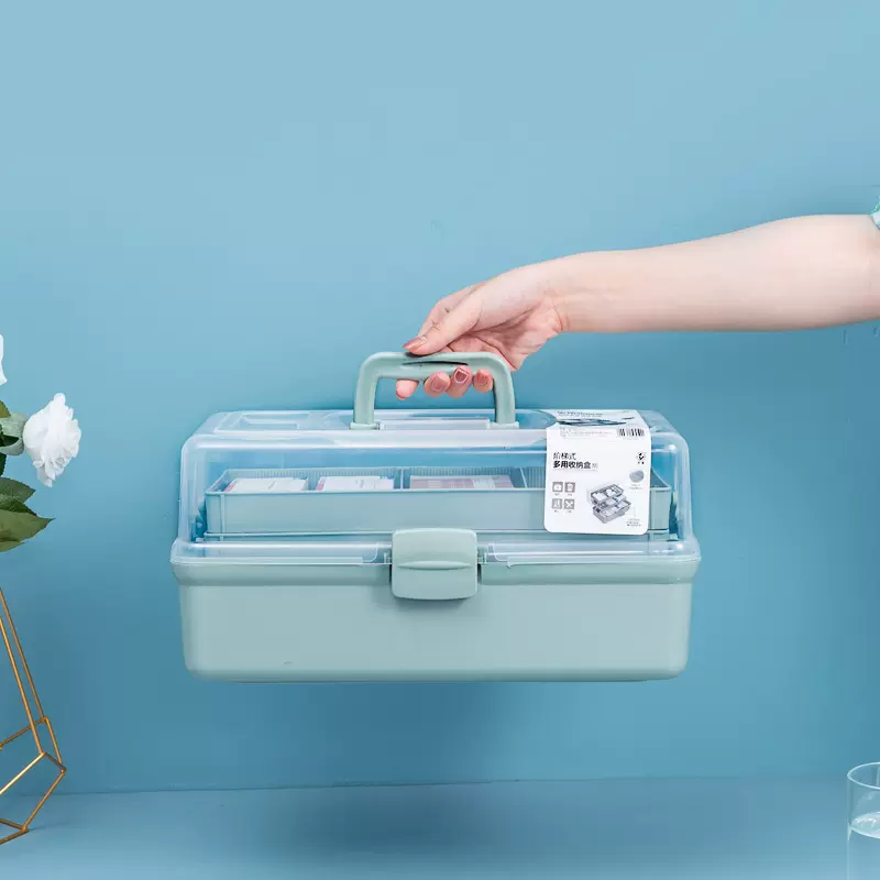 振鹰多功能医药箱收纳箱多层美术生工具箱翻盖大容量收纳箱急救箱