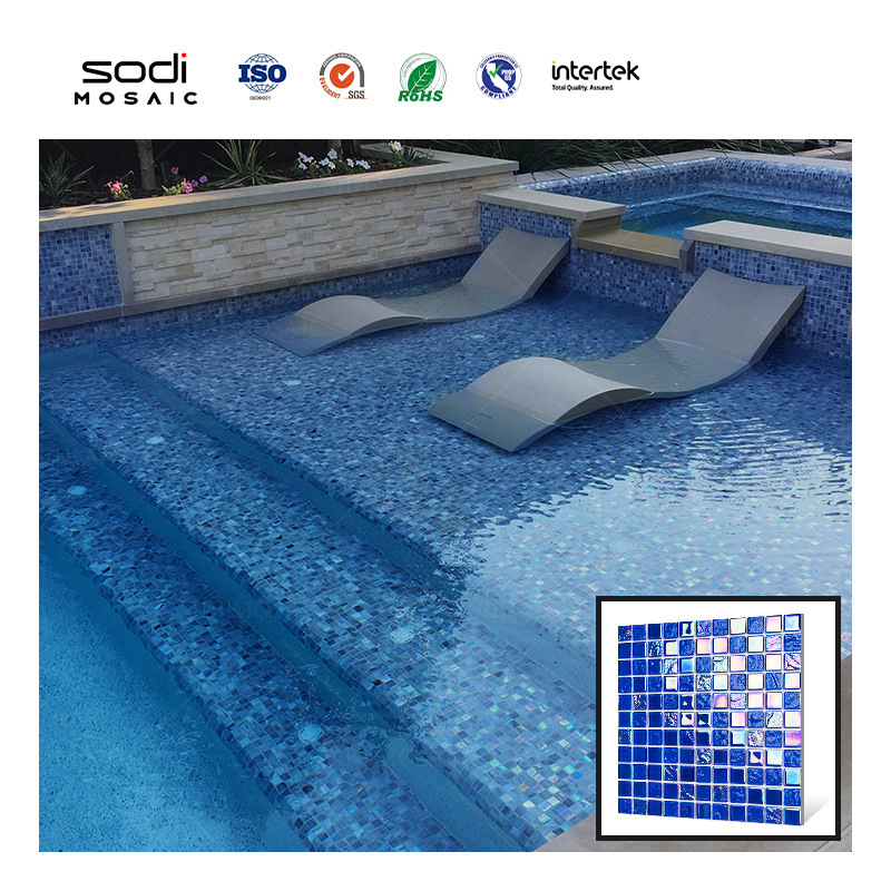 Modern Glossy 4mm Interior Wall Tiles Bathroom European Design Style Spa Center Decorative Glass Pool Mosaic