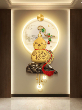 ✅金色葫芦进门玄关装饰画五帝铜钱走廊过道挂画新中式福字壁画带