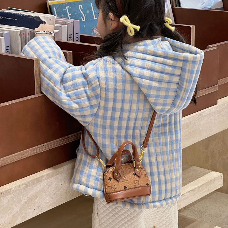 Bolsos coreanos de conchas de niñas impresión de moda lindos bolsos de bebé 2025 nuevos bolsos mini para niños