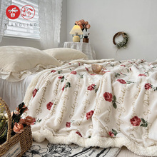 出口日本牛奶绒羊羔绒毛毯多功能被套拉链盖毯厚空调毯办公室午睡