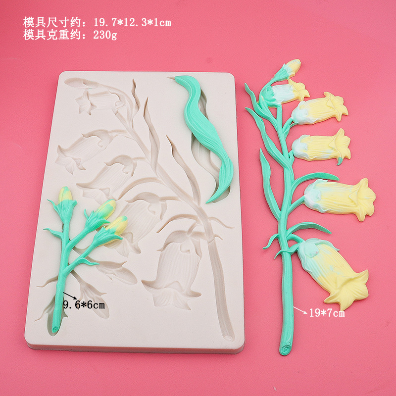Molde de silicona para pastel horneado flor de tulipas molde de chocolate molde de relieve goteo de goma