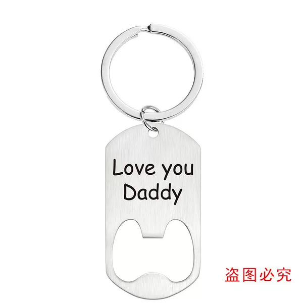 Stainless Steel Keychain Bottle Opener Laser Engraving Keychain Father's Day Gift Father's Day Keychain Ml0