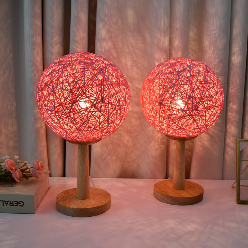 Red Long-lasting Wedding Celebration Atmosphere Table Lamp, Simple Modern Fashion Wedding Room Bedroom Night Lamp