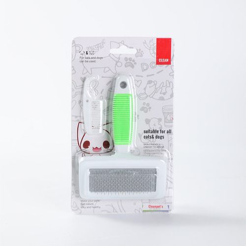 Wholesale Anti-Slip Pet Comb with Wave Rubber Handle, Large Grooming Knot Remover for Dogs and Cats, Cleaning Supplies