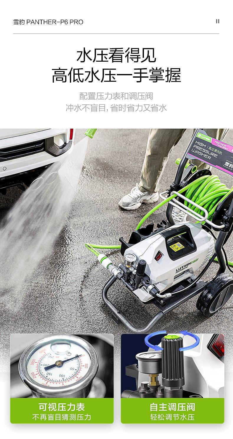 [725,000 People Have Collected This Brand] Lutian Snow Leopard 2000W Car Washing Machine P6Pro High-Power Induction Household Appliance