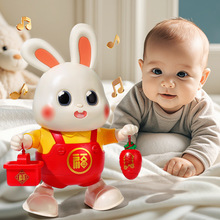 电动小福兔子婴儿玩具会跳舞儿童抬头训练玩偶公仔宝宝0一1岁新生