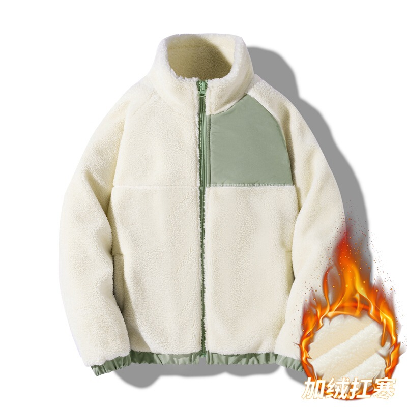 Winter New Men's and Women's Teddy Velvet Lamb Wool Lined Thickened Jacket Casual Fleece Collar Loose Warm Cross-Border Winter New Men's and Women's Teddy Velvet Lamb Wool Lined Thickened Jacket Casual Fleece Collar Loose Warm Cross-Border