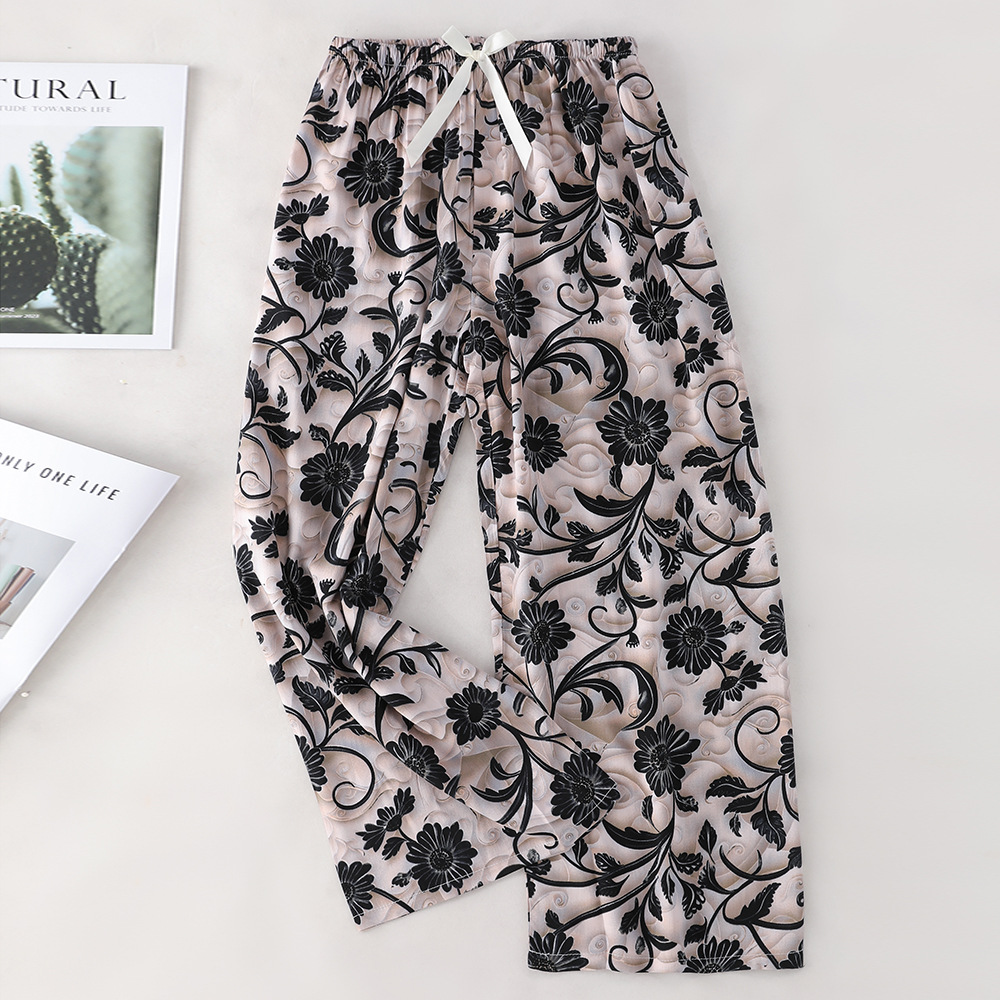 Pantalones de pijama de algodón de verano sueltos para mujeres embarazadas pantalones de piernas anchas colgantes sensación de nueve pantalones para el hogar se pueden usar fuera