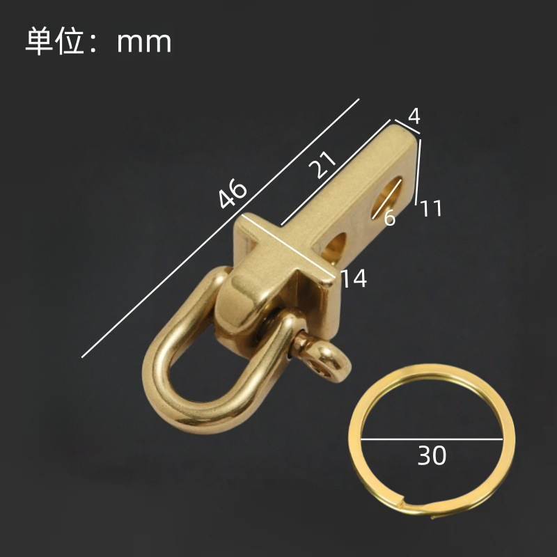 实心黄铜微复古重机钥匙扣十字架配件主体DIY自制皮具皮革马蹄扣|undefined