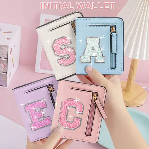 Amazon Letter Embroidery a Short Wallet Women's Multi-Card Slot Buckle Coin Purse Fashion Pu Leather Money Clip