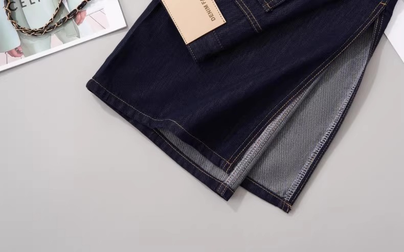 Chân váy denim chữ A Lycell mỏng mùa hè, dáng dài vừa, xẻ tà, rộng rãi tôn dáng — Xanh denim chi tiết 12