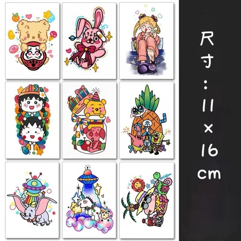 Flower Arm Tattoo Sticker Maruko Cute Waterproof Long-lasting Distinctive Arm Thigh Sexy Cyber Celebrity Color Cartoon Ins