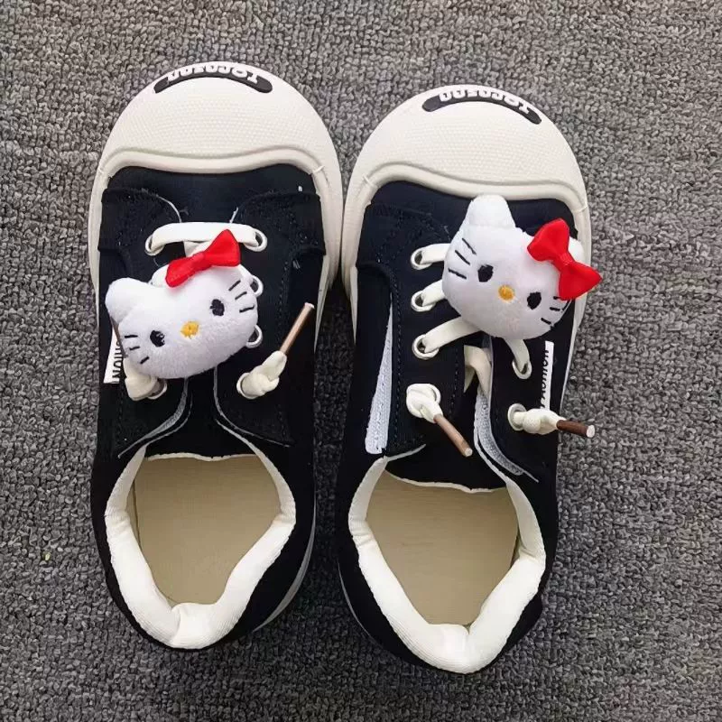 Фиксатор шнурков Hello Kitty трёхмерный тканевый, милый аксессуар, 1/2/4 шт.