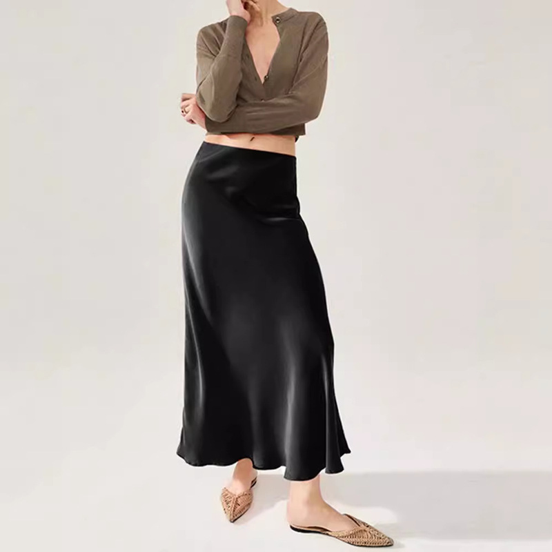 45 Degree Oblique Cut Silk Triacetate Maxi Skirt Skirt Super Long High Waist to Ankle 45 Degree Oblique Cut Silk Triacetate Maxi Skirt Skirt Super Long High Waist to Ankle