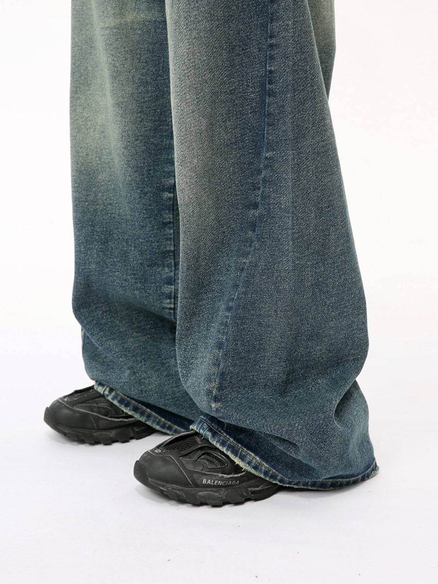 MTLCLOTHES Hombres| 2024 verano nuevos productos americanos de alta calle desgastados empalmados bolsillo grande sensación de vaqueros