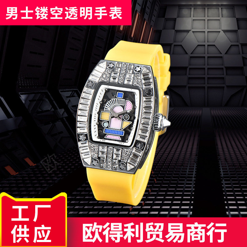 跨境 爆款 欧美风女士时尚潮款石英表镶钻款 工厂供应