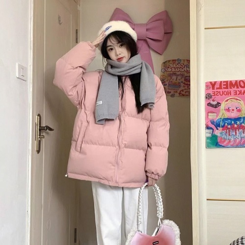 Oversize Women's Korean Version Thick Down Cotton Coat, Short Women's Winter Cotton Jacket, Small Figure Bread Coat