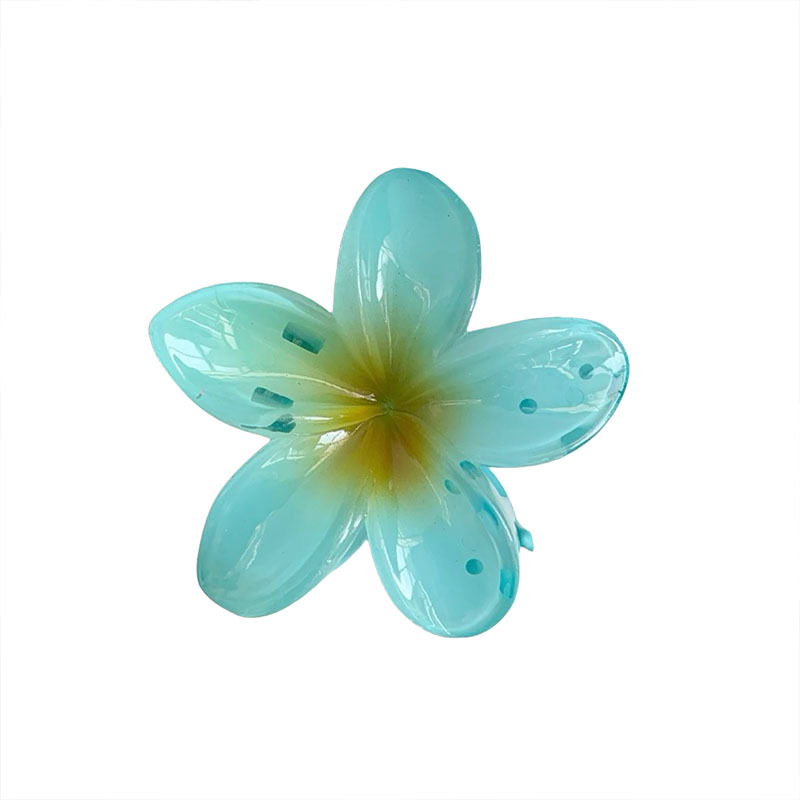 Fermaglio a forma di artiglio di plumeria, di tendenza tra Europa e America, per donna, colorato e versatile, ideale per la coda di cavallo alta._voghion.com