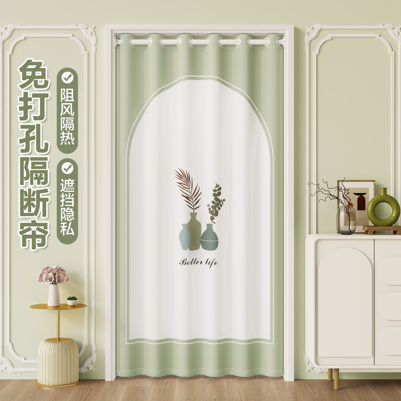 Punch-free air-conditioning door curtain doorway privacy corridor door curtain temporary partition storage partition closet door curtain cross-border