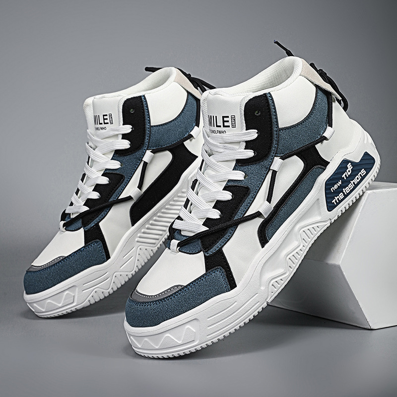 2025 Cross-Border New Dad Shoes Trendy Student Thick-Soled Casual Men's Shoes 39-45 Fashionable Mid-Top Sports Sneakers