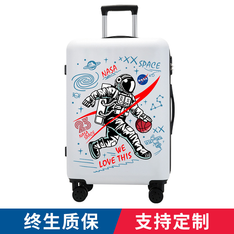 Astronaut Teddy Bear Stitch Luggage Men's 20inch Student Travel Trolley Case Universal Wheel Women's Trendy Case