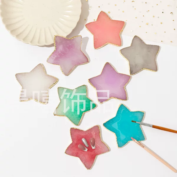 Nail art palette resin agate sheet five-pointed star nail art painting palette nail sheet display board tool