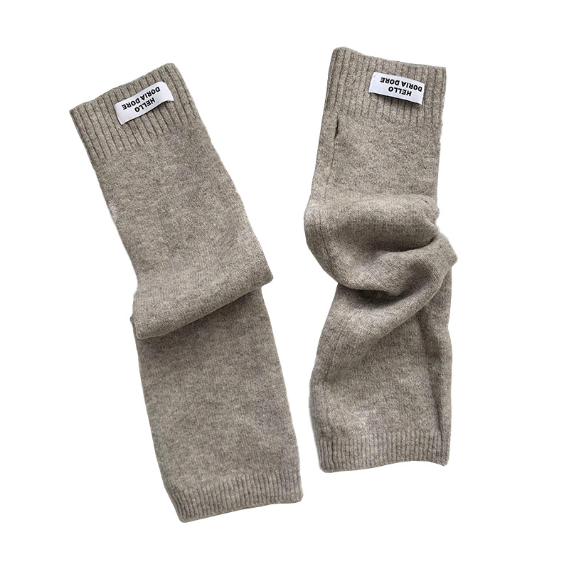 Mujeres guantes de medio dedo de otoño y invierno lindo estilo coreano medio dedos de escritura guantes calientes mangas de lana de punto