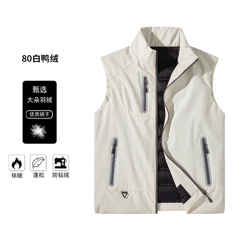 90 chaleco de terciopelo personalizado chaleco de plumón sin mangas al aire libre chaleco de plumón ligero de invierno para hombres image 11