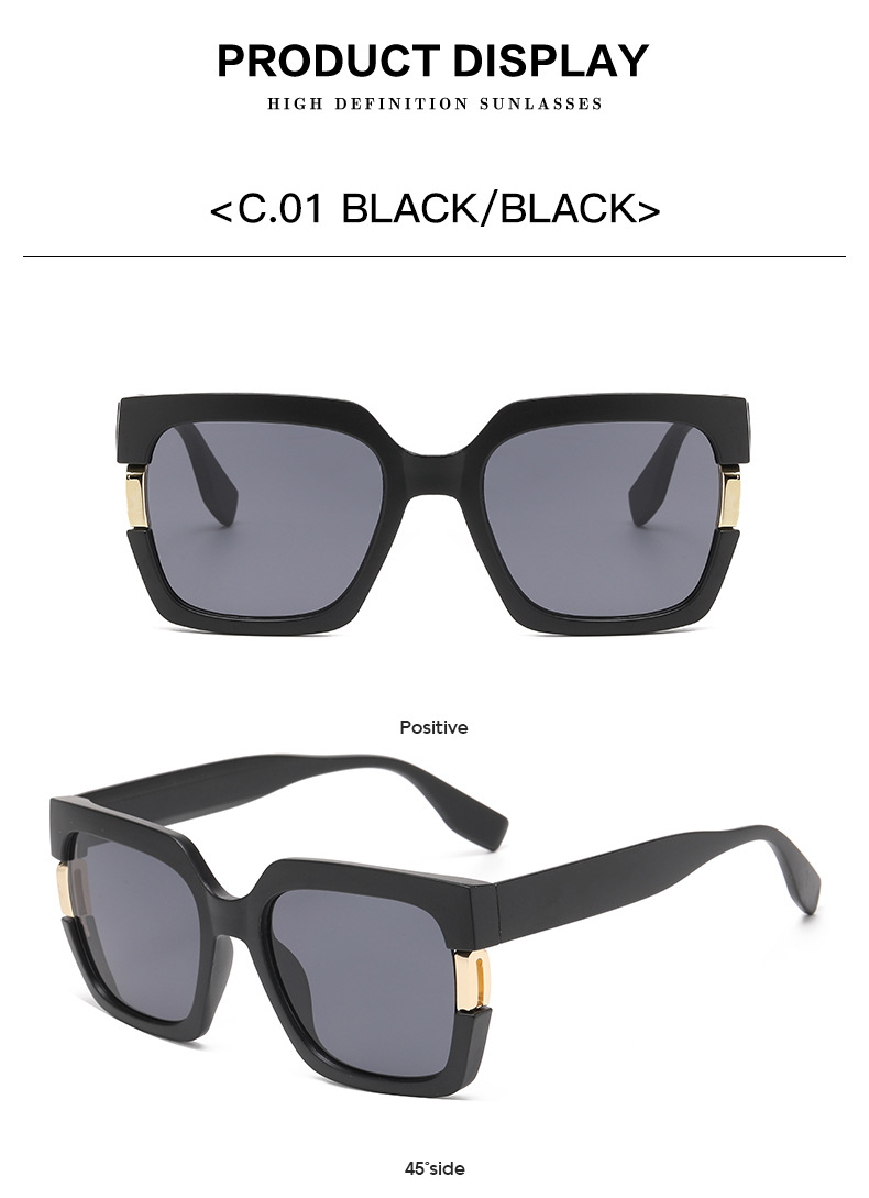 60g Weight Full Frame Glasses Structure Sunglasses Classification PC, UV400 Protection Lens Material Square Glasses Style Outdoor, Travel Occasion Solid Color Pattern All Seasons Season Women's Gender Simple Style, Classic Style Style Simple Style Classic Style Solid Color PC UV400 Protection Square Full Frame Women's Sunglasses 10