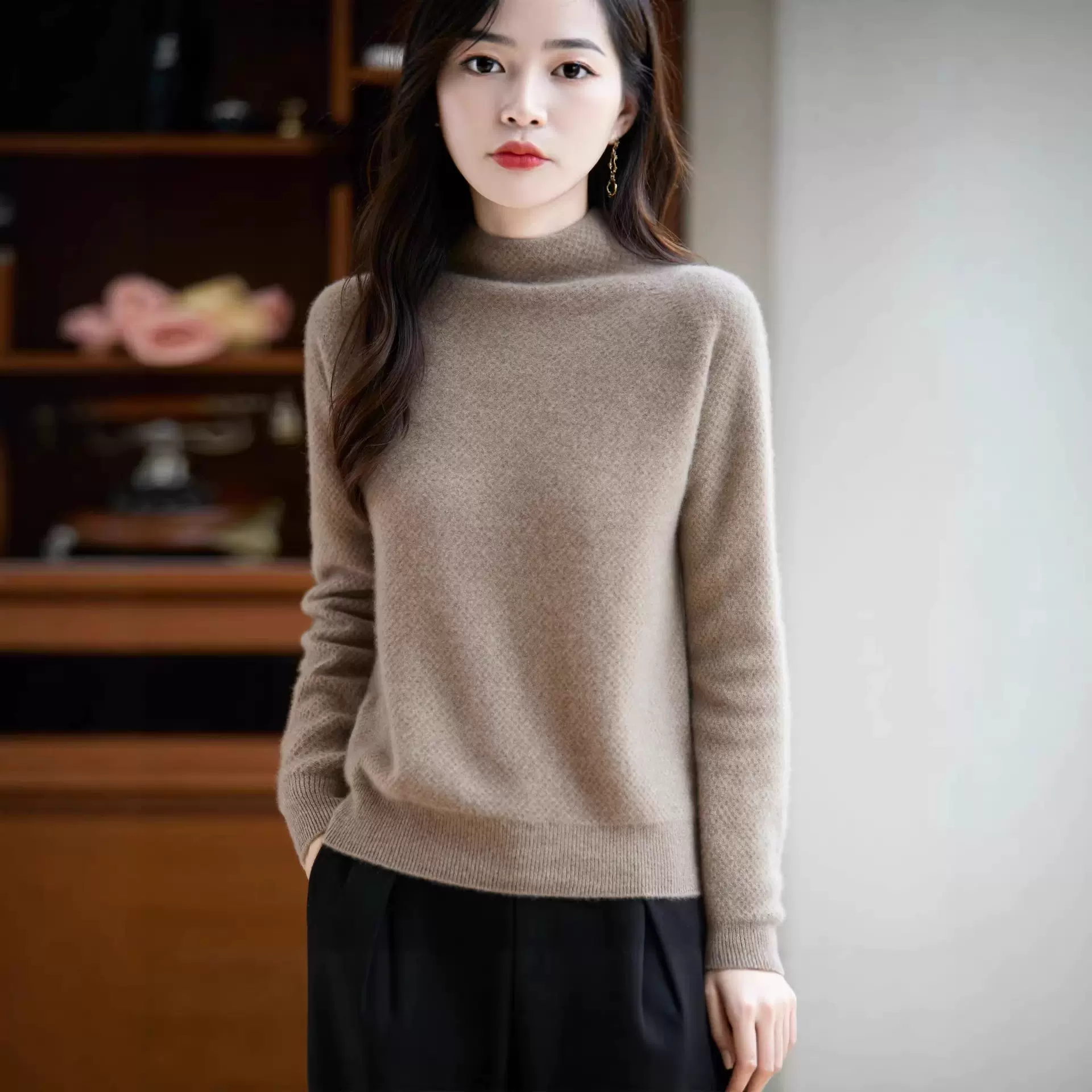 2025年新款秋冬时尚羊毛衫针织套衫内搭长袖气质宽松百搭女半高领