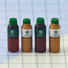仿真树脂立体星巴小瓶子透明模型道具停车牌相框手机壳钥匙扣配件