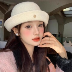气质千金名媛风优雅渔夫帽女法式复古翻檐毛呢大头围显脸小礼帽子
