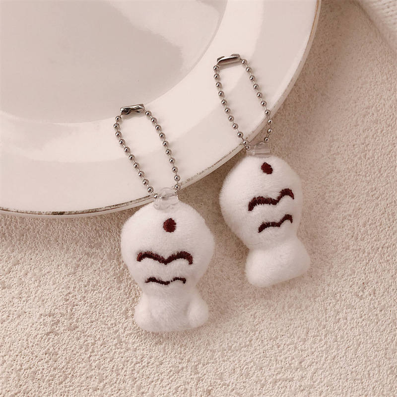 Lindo gatito pececito muñeco de peluche personalidad creativa regalo llavero mochila escolar colgante llavero colgante de red