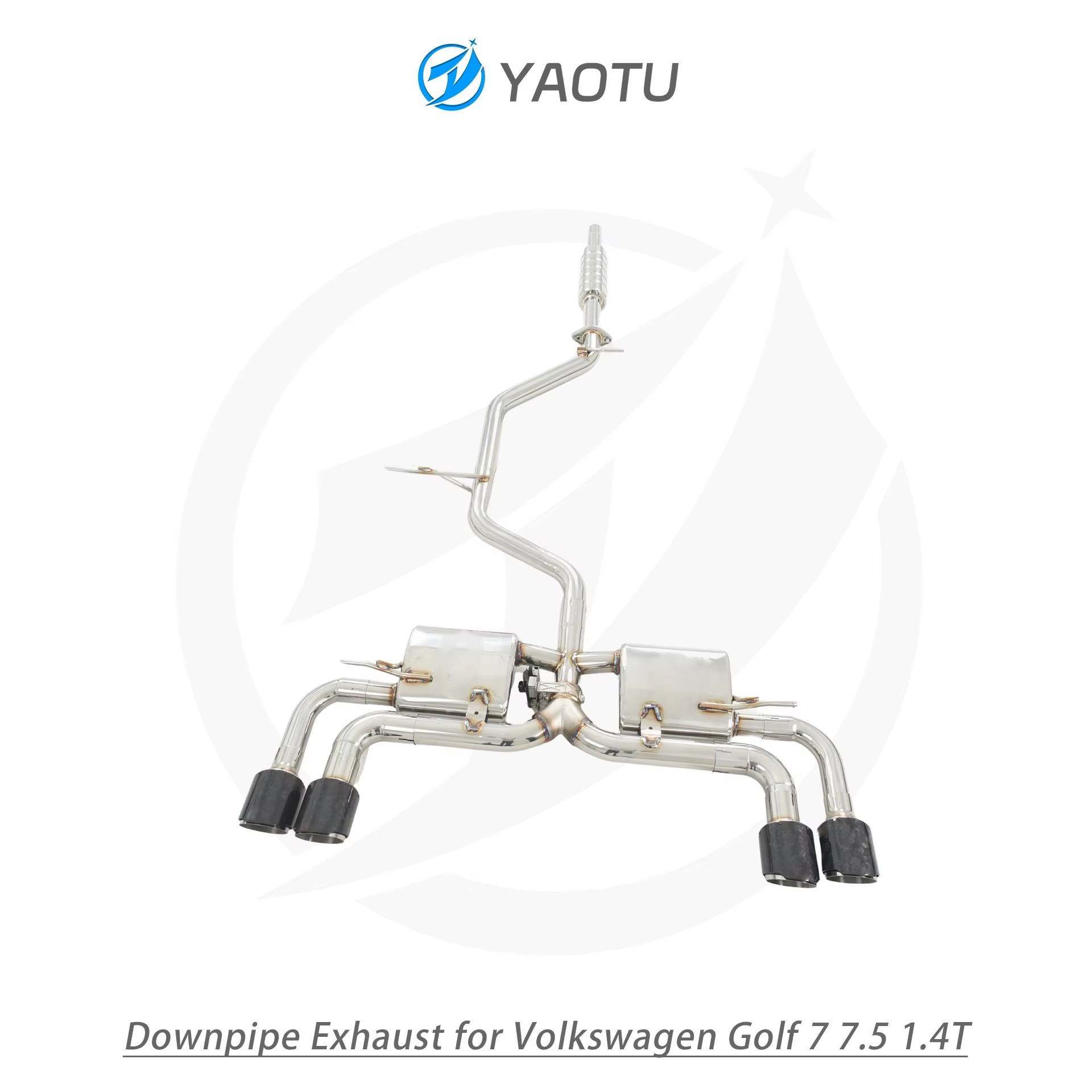 Suitable for Volkswagen Golf 7/7.5 (1.4T) stainless steel cat-back exhaust system with valve and silencer