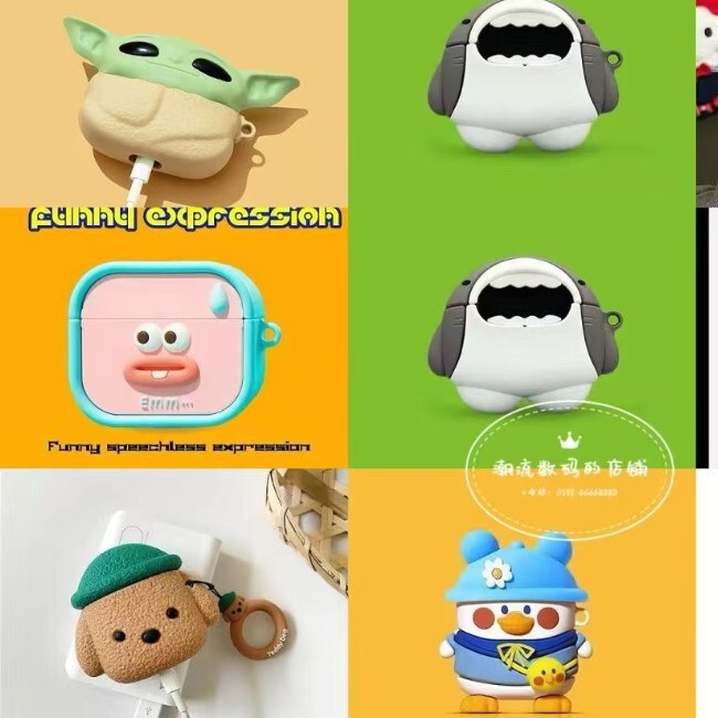 Huaqiangbei New Fifth Generation Bluetooth Headset Airpodspro2 Anti-Fall Shell Wireless Bluetooth Headset Cartoon Soft Cover