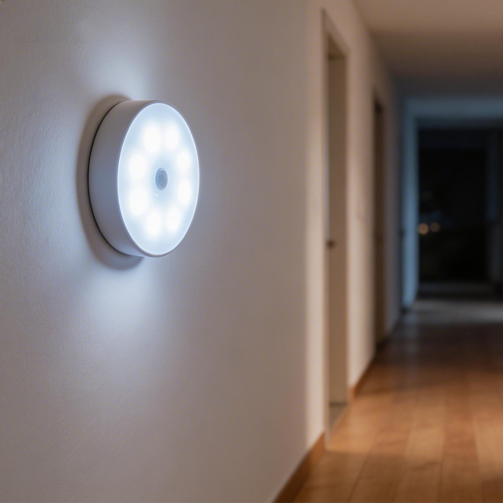 Luz nocturna de inducción magnética transfronteriza inducción humana protector de ojos suave sin cableado dormitorio armario de pasillo disponible