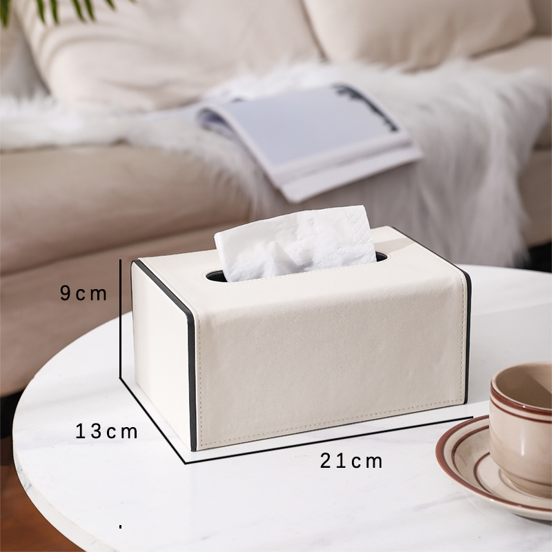 Caja de pañuelos sala de estar dormitorio simple luz de cuero de lujo caja de almacenamiento de escritorio de gama alta restaurante hotel cama y desayuno caja de pañuelos