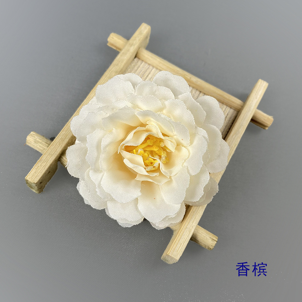 Simulación de flores de rododendro otoñal auditorio de bodas fotografía de guía de carretera decoración del hogar pequeña flor de peonía diy horquilla tocado 6cm