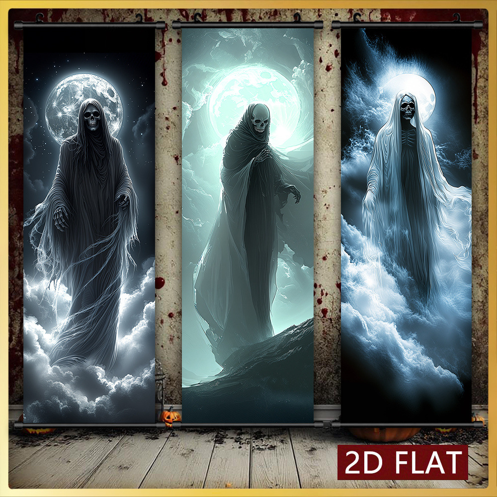 义乌JIT送仓2D万圣骷髅挂画背景布TEMU爆款SHEIN亚马逊ETSY亚马逊