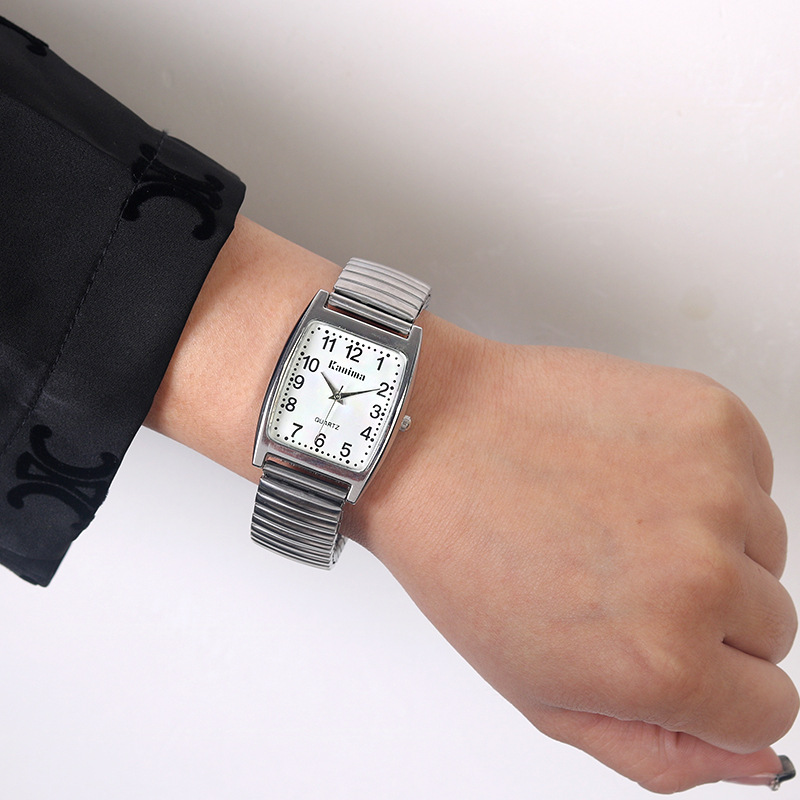 2023 new arrival couple watch elastic band old man's watch men and women students Korean round digital fashion quartz watch