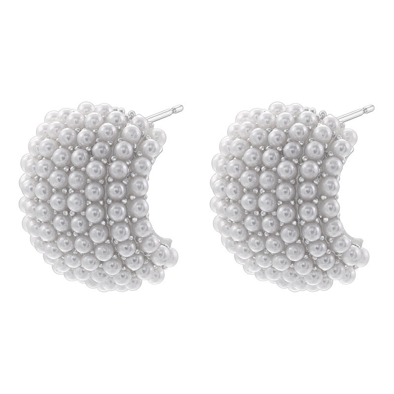 Copper Material 1 Pair Lady Water Droplets Irregular Inlay Copper Artificial Pearls Ear Studs