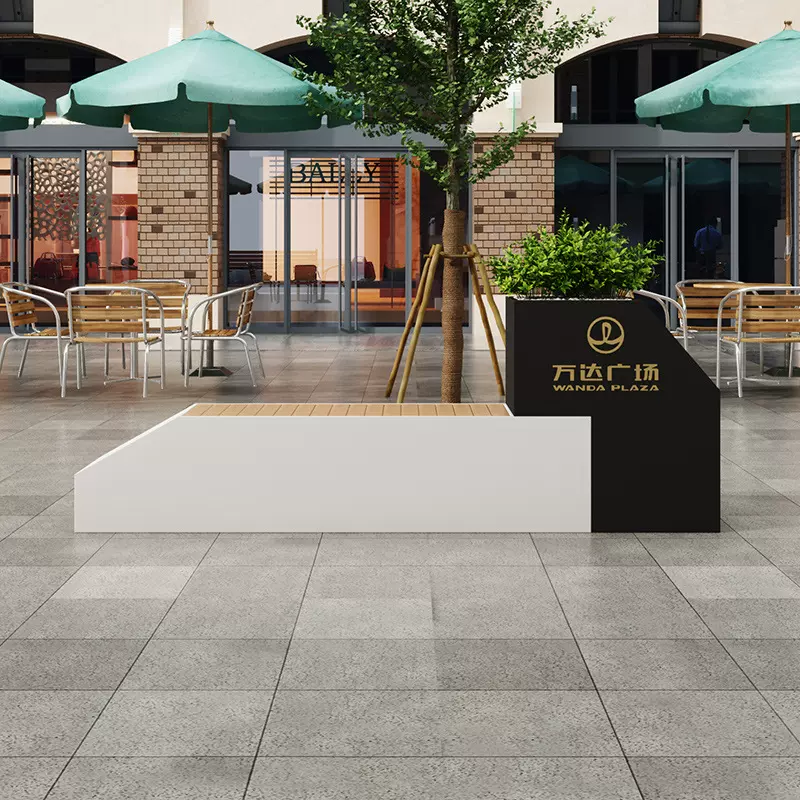 户外铁艺花箱座椅组合售楼部外摆花槽市政景观园林不锈钢花盆花钵