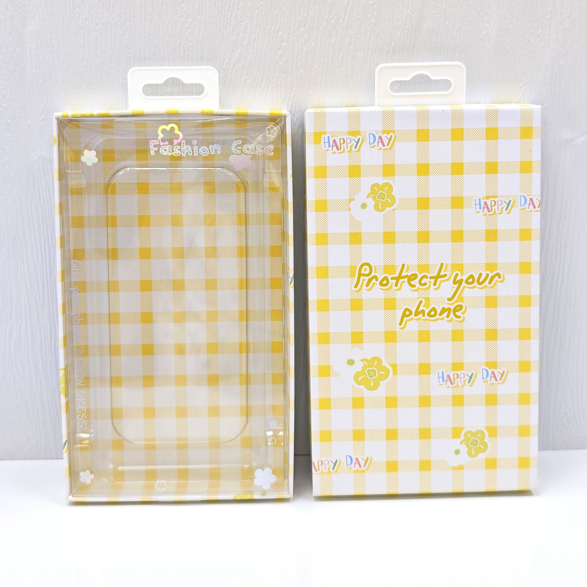 체크무늬 노란색(188*110*20)mm+두꺼운 투명 블리스터