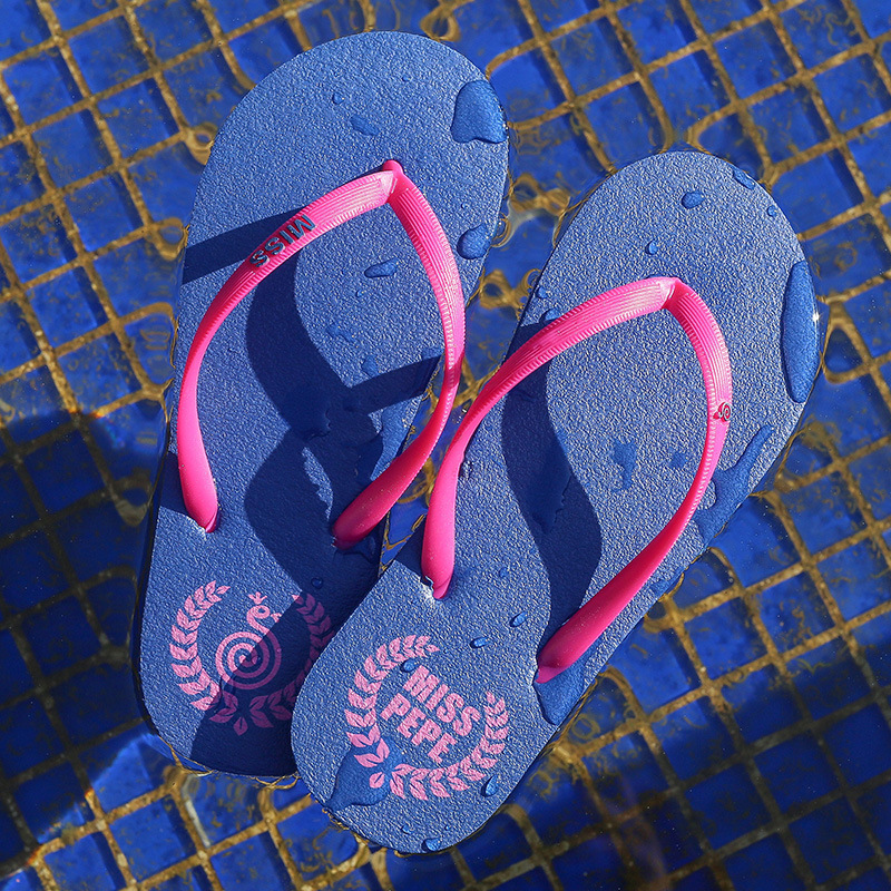 Flip flops de mujer de verano anti-deslizante confort de calzado de playa simple zapatillas de calzado de pies planas