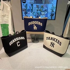 新品mlb刺繍NYアルファベットヤンキーストートファッションワンショルダー手提げ大学生通勤レディースバッグバッグ